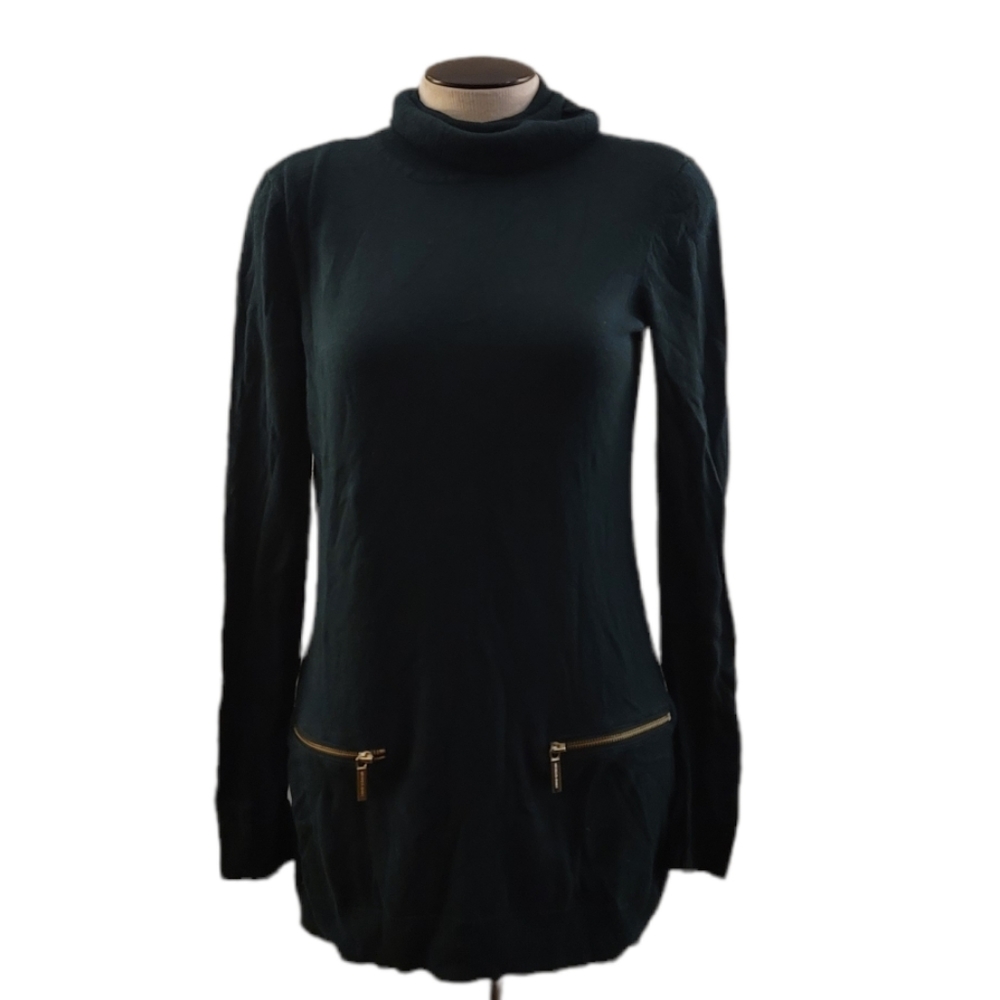 MICHAEL Michael Kors Green Longsleeve Turtle Neck Shirt M